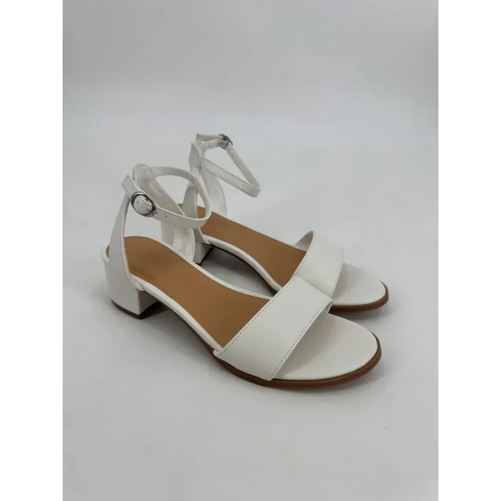 Art Class Kids Fannie Block Heel Sandals White Open Toe Girls Size 3 NWOB